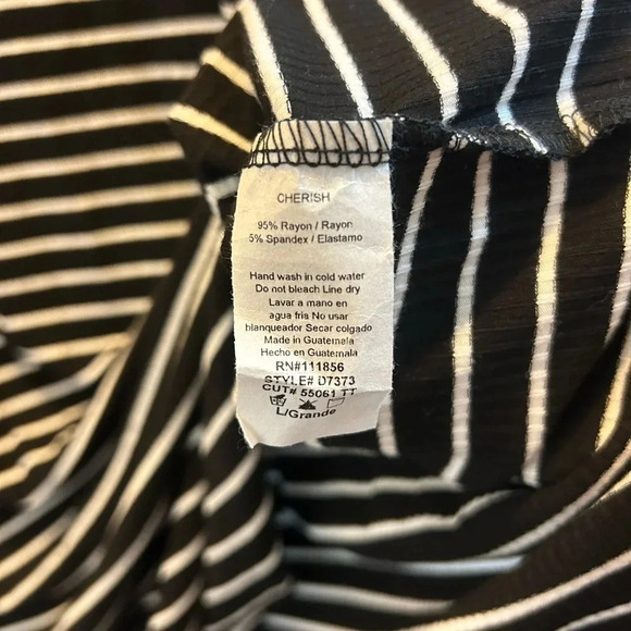 Cherish Maxi Dress Black White Stripe. Size Large. Coastal Prep. Nautical. - Picture 3 of 3